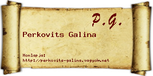 Perkovits Galina névjegykártya